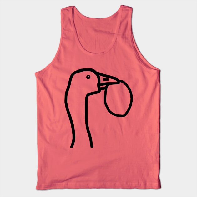 Portrait of a Goose Stealing an Easter Egg Outline Tank Top by ellenhenryart